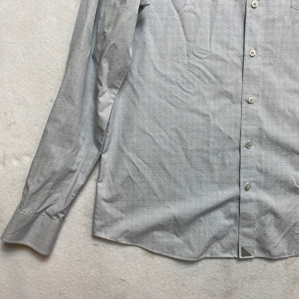 UNTUCKit Shirt Mens XL Tall Grey Tresor Wrinkle Free Dotted 41127 Button Down - Picture 4 of 10